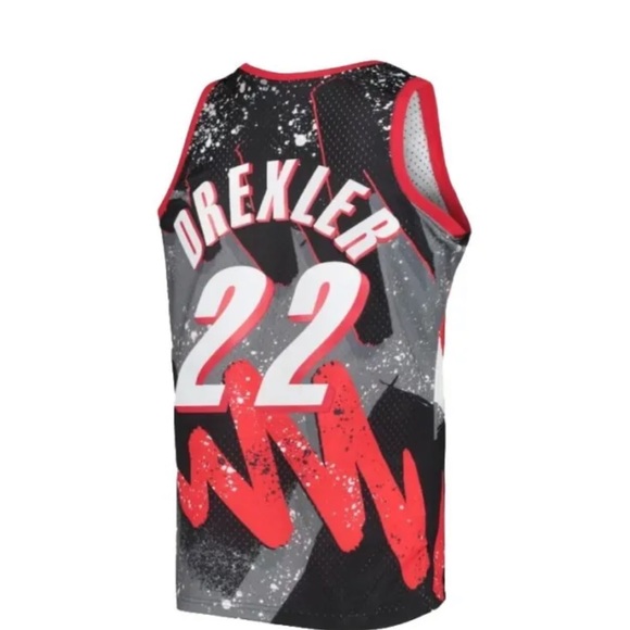 Portland Trail Blazers Clyde Drexler Mitchell & Ness 1991 Hyper Jersey Mens 2XL - Picture 3 of 3
